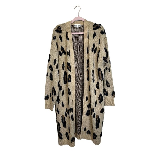 Knox Rose Open Front Long Cardigan Women’s XL Khaki Sherpa Jacket‎ Long Sleeve - Picture 1 of 6